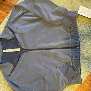 lululemon athletica brushed softstreme funnel neck zip up